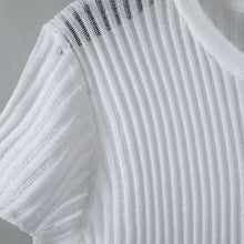 Load image into Gallery viewer, Short Sleeve Ribbed Mesh Top