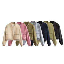 Load image into Gallery viewer, Bomber Jacket With Pockets
