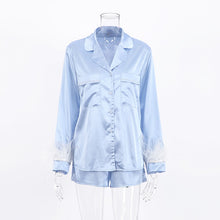Load image into Gallery viewer, Feather Cuff Two Piece PJ Set