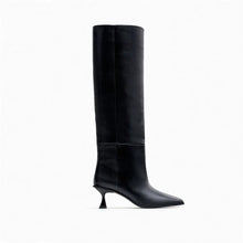 Load image into Gallery viewer, Genuine Leather Slip On Knee Boots