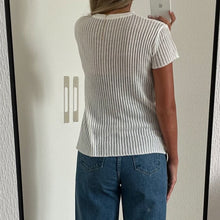 Load image into Gallery viewer, Short Sleeve Ribbed Mesh Top