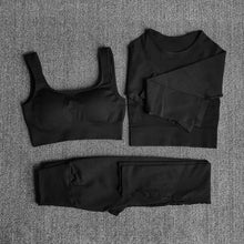 Load image into Gallery viewer, Ribbed Seamless 3 Piece Gym Set