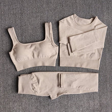 Load image into Gallery viewer, Ribbed Seamless 3 Piece Gym Set