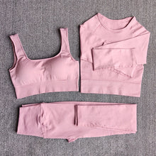 Load image into Gallery viewer, Ribbed Seamless 3 Piece Gym Set