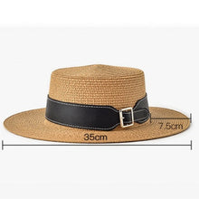 Load image into Gallery viewer, Paper Straw Wide Brim Metal Decotarion Hat
