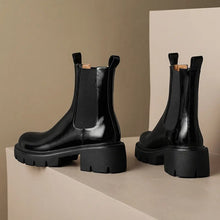 Load image into Gallery viewer, Leather Chunky Chelsea Boots
