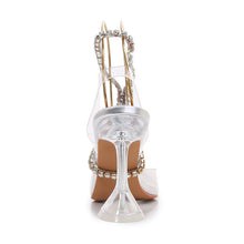 Load image into Gallery viewer, Rhinestone Decor Clear Point Toe Heels
