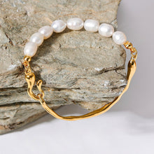 Load image into Gallery viewer, Freshwater Pearls Stainless Steel Bangle
