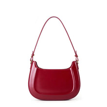 Load image into Gallery viewer, Crescent-Shaped Leather Shoulder Bag
