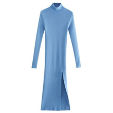 Load image into Gallery viewer, Long Sleeves High-Neck Knit Midi Dress
