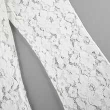 Load image into Gallery viewer, White Flared Lace Trousers
