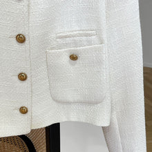 Load image into Gallery viewer, Cropped Tweed Jacket With Pocket

