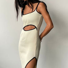 Load image into Gallery viewer, Contrast Binding Cut-out Bodycon Dress
