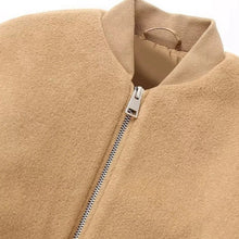 Load image into Gallery viewer, Woolen Coat with Zipper And Sleeve Pockets

