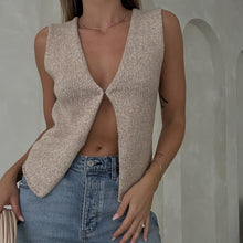 Load image into Gallery viewer, Knitted Button Up V-Neck Vest Top
