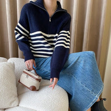 Load image into Gallery viewer, Striped Knitted Casual Sweater
