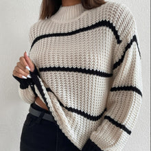 Load image into Gallery viewer, Striped Basic Long Sleeve Sweater
