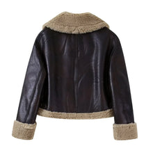 Load image into Gallery viewer, Faux Shearling Cropped Jacket
