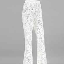 Load image into Gallery viewer, White Flared Lace Trousers
