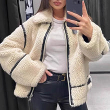 Load image into Gallery viewer, Faux Fur Lambswool Aviator Jacket
