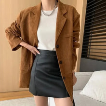 Load image into Gallery viewer, Brown Faux Suede Blazer
