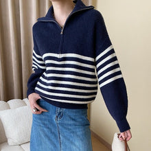 Load image into Gallery viewer, Striped Knitted Casual Sweater
