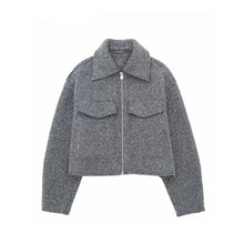 Load image into Gallery viewer, Oversized Wool Bomber Jacket
