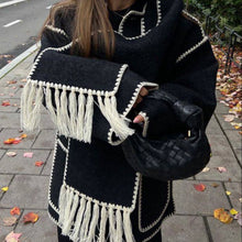 Load image into Gallery viewer, Woolen Coat With Tassel Scarf
