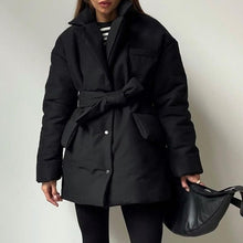 Load image into Gallery viewer, Cotton-padded Belted Jacket
