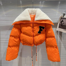 Load image into Gallery viewer, Long Sleeve Lambswool Cropped Bomber Jacket
