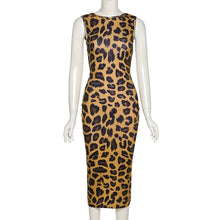 Load image into Gallery viewer, Leopard Print Backless Bodycon Dress
