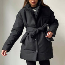 Load image into Gallery viewer, Cotton-padded Belted Jacket
