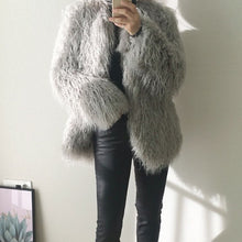 Load image into Gallery viewer, Faux fur coat
