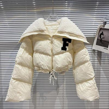 Load image into Gallery viewer, Long Sleeve Lambswool Cropped Bomber Jacket
