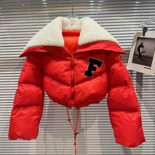 Load image into Gallery viewer, Long Sleeve Lambswool Cropped Bomber Jacket
