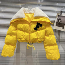 Load image into Gallery viewer, Long Sleeve Lambswool Cropped Bomber Jacket
