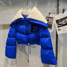 Load image into Gallery viewer, Long Sleeve Lambswool Cropped Bomber Jacket
