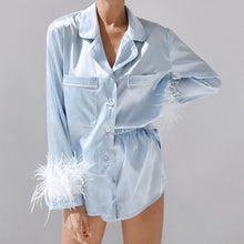Load image into Gallery viewer, Feather Cuff Two Piece PJ Set
