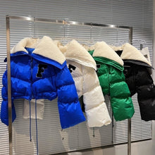 Load image into Gallery viewer, Long Sleeve Lambswool Cropped Bomber Jacket
