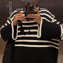 Load image into Gallery viewer, Striped Knit Turtleneck Sweater
