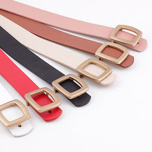 Load image into Gallery viewer, Wide Leather Gold Buckle Waist Belt
