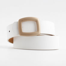 Load image into Gallery viewer, Wide Leather Gold Buckle Waist Belt
