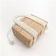 Load image into Gallery viewer, Pearl Detail Beaded Straw Bag
