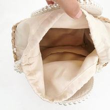 Load image into Gallery viewer, Pearl Detail Beaded Straw Bag
