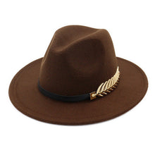 Load image into Gallery viewer, Gold Deatail Fedora Hat
