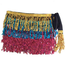 Load image into Gallery viewer, Glitter Sequins Tassel Tie Waist Wrap Mini Skirt
