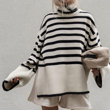 Load image into Gallery viewer, Stripe Oversized Slouchy Knitted Jumper

