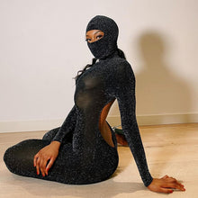 Load image into Gallery viewer, Mesh Long Sleeve Bodycon Jumpsuit
